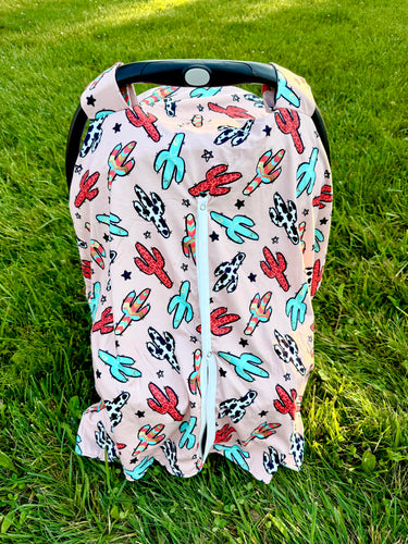 Multi Cactus Carseat Cover