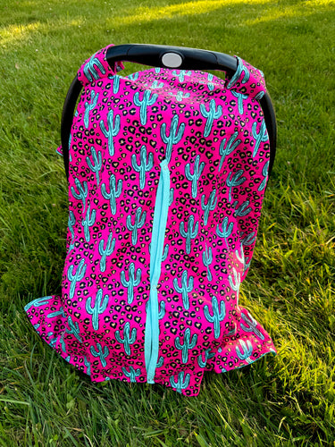 Neon Cactus Carseat Cover
