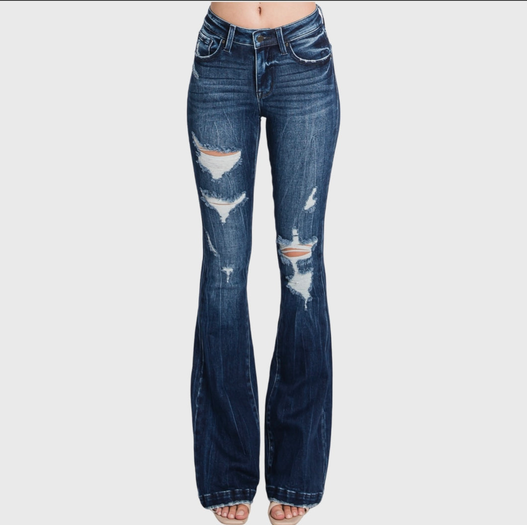 Petra Distressed Flare Jean