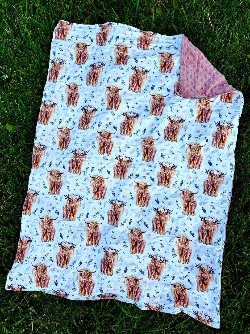 Highland Cow Baby with Momma Baby Blanket