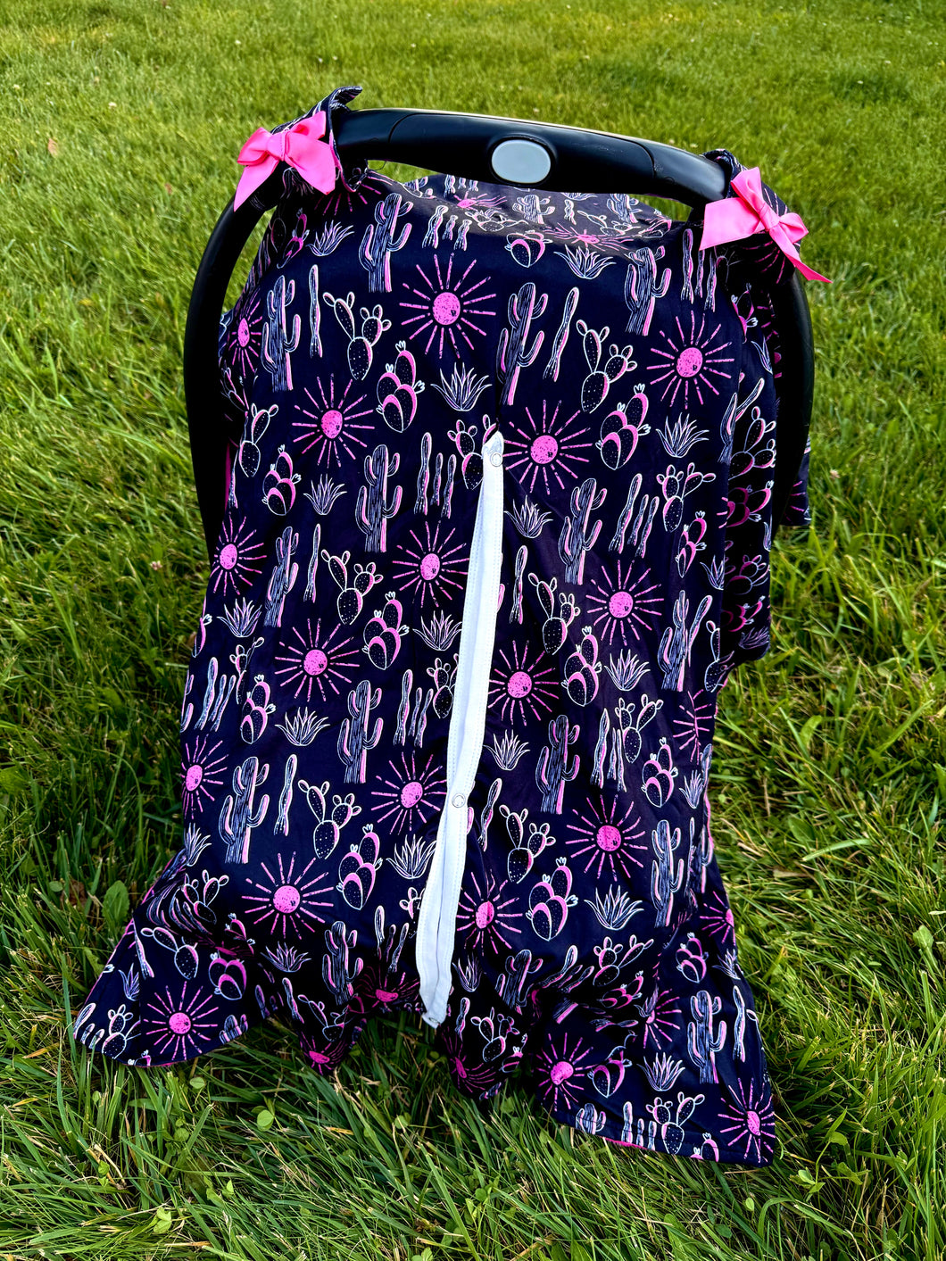 Hot Pink Cactus Carseat Cover