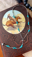 Load image into Gallery viewer, Navajo Sterling and Turquoise Lariat