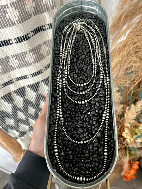 Multi Size Sterling Pearl Necklaces
