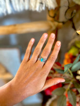 Load image into Gallery viewer, Navajo Adjustable Turquoise Feather Ring
