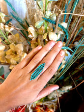 Load image into Gallery viewer, Turquoise Petit Point Ring - Sz 7
