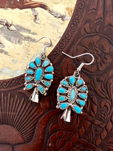 Load image into Gallery viewer, Turquoise Blossom Dangle Earrings