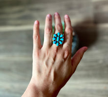 Load image into Gallery viewer, Turquoise Cluster Ring - Size 5