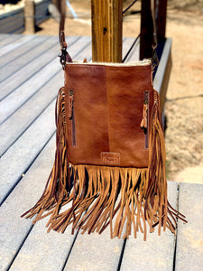 Aztec Leather and Cowhide Purse