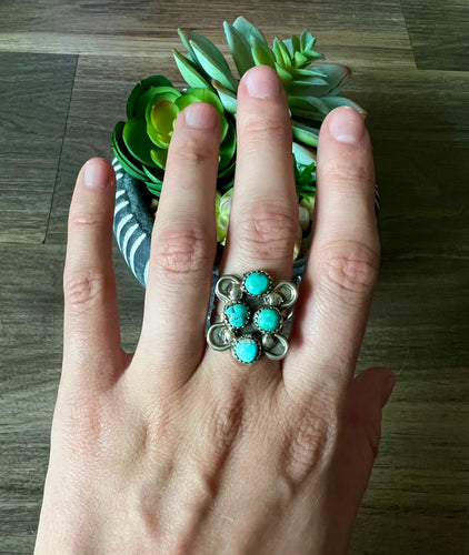 Turquoise 4 Stone Ring - Size 6