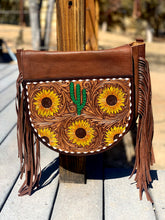 Load image into Gallery viewer, Cactus and Sunflower Tooled Purse