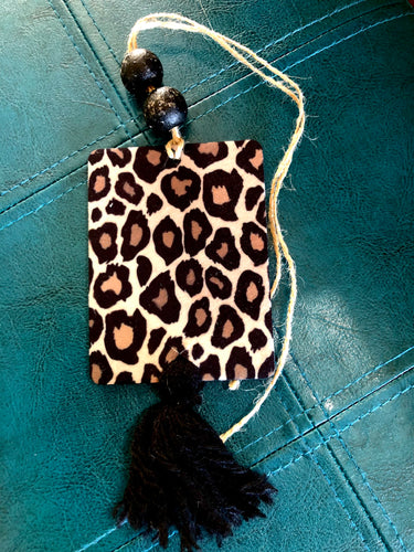 Leopard Freshie w/ Lava Beads